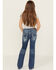 Image #3 - Shyanne Girls' Medium Wash Star Pocket Bootcut Stretch Denim Jeans , Medium Wash, hi-res