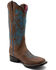 Image #1 - Ferrini Women's Ella Cross Western Boots - Broad Square Toe, Brown, hi-res