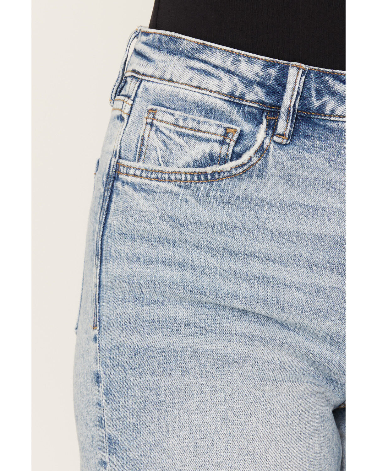 Image #2 - Flying Monkey Women's Medium Wash High Rise Wide Leg Stretch Denim Jeans, Medium Wash, hi-res