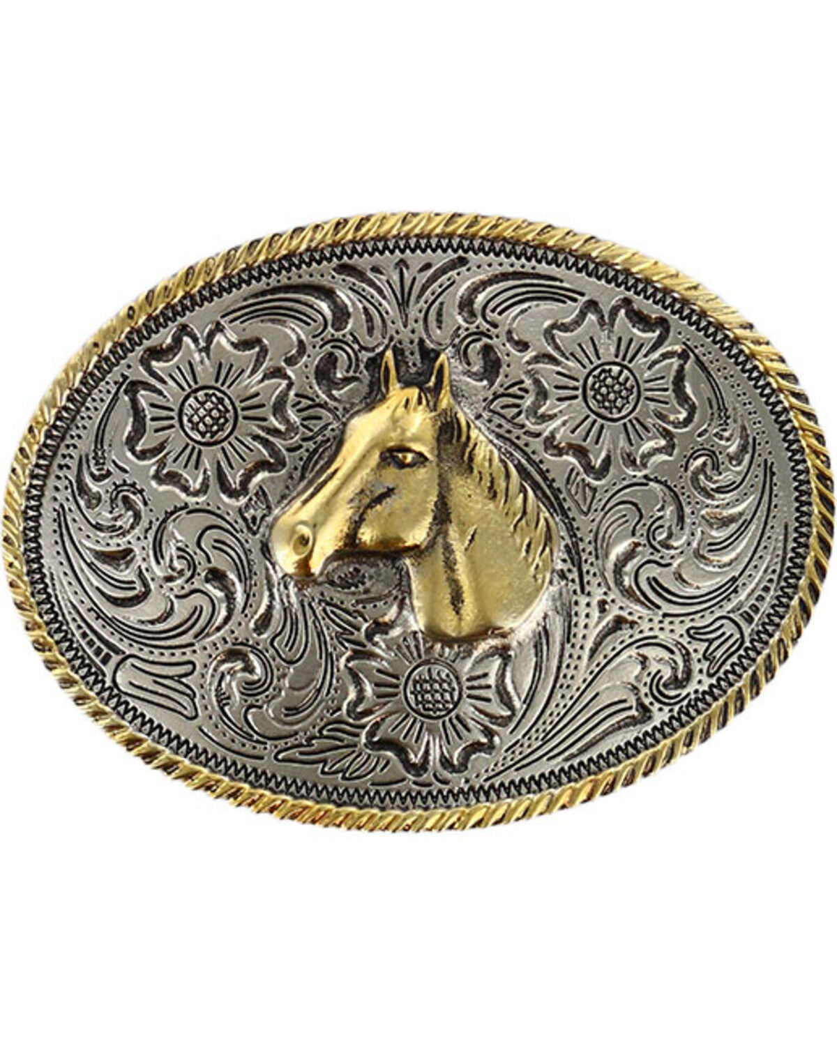 Cody James&reg; Kid's Dual-Tone Horse Buckle, Multi, hi-res