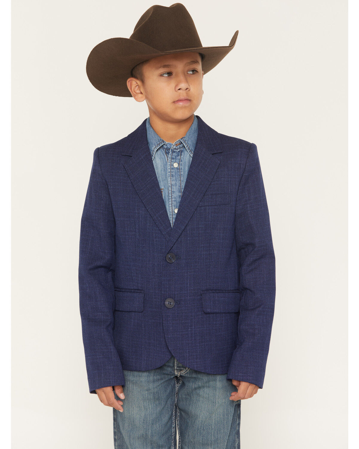 Rock & Roll Denim Boys' Solid Sportcoat, Blue, hi-res