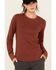 Image #3 - Lucky Brand Workwear Women's Ribbed Trim Long Sleeve Shirt, Brandy Brown, hi-res