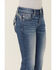 Image #2 - Miss Me Girls' Medium Wash Crisscross Faux Flap Pocket Bootcut Stretch Denim Jeans, Blue, hi-res