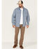 Image #2 - Brothers and Sons Men's Plaid Performance Long Sleeve Button-Down Western Shirt, Light Blue, hi-res