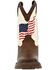 Image #4 - Durango Boys' Rebel Distressed Flag Western Boots - Square Toe, White, hi-res