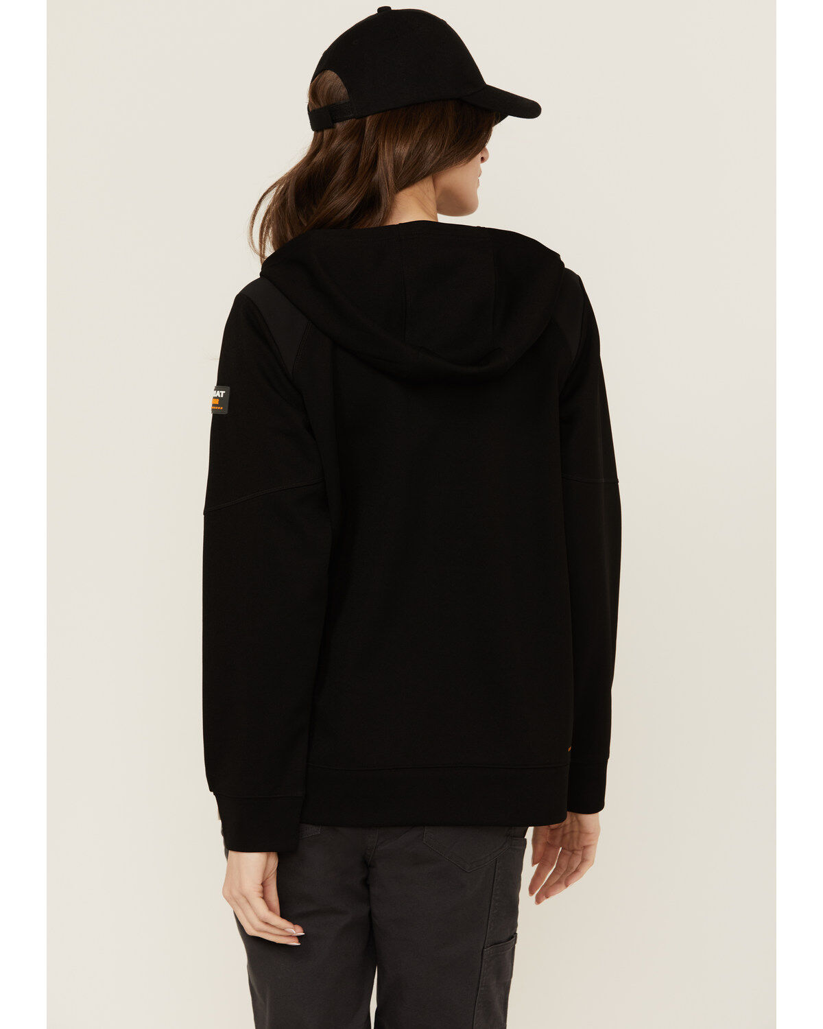 Image #4 - Ariat Women's Rebar WorkTek Reinforced 1/2 Zip Hooded Pullover, Black, hi-res