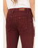 Image #4 - Shyanne Little Girls' Super Flare Raw Hem Jeans, Burgundy, hi-res