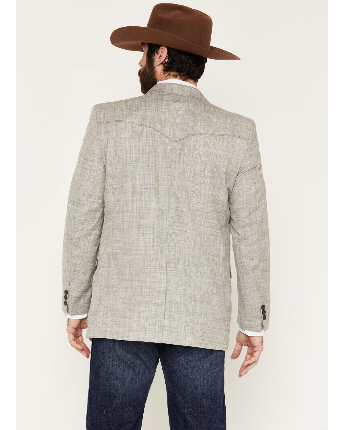 Image #4 - Circle S Men's Houston Button-Down Sportcoat - Big, Heather Grey, hi-res
