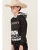 Image #2 - Hooey Boys' Southwestern Print Logo Hooded Sweatshirt, Black, hi-res