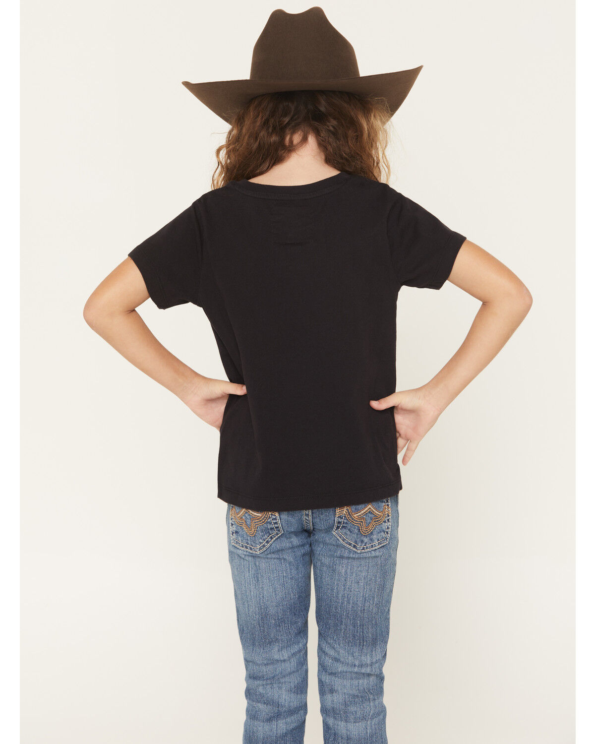 Image #4 - Wrangler X Lainey Wilson Girls' Shooting For The Moon Short Sleeve Graphic Tee, Black, hi-res