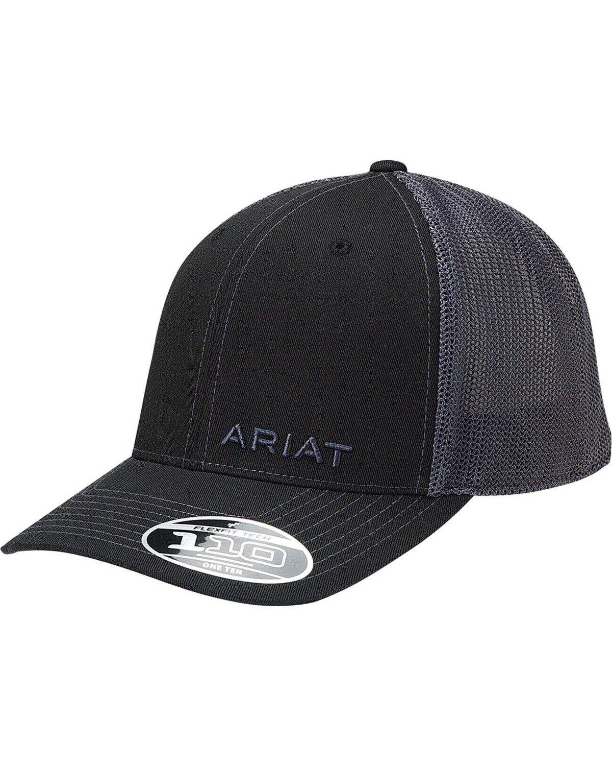 Ariat Men's Logo Ball Cap, Black, hi-res