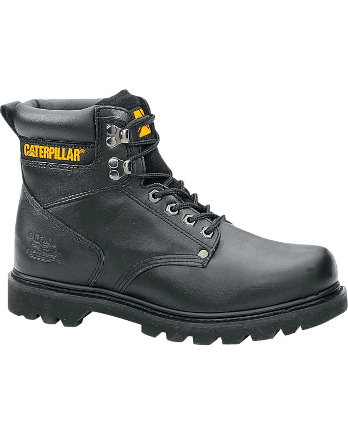 CAT Men's 6" Second Shift Lace-Up Work Boots - Soft Toe, Black, hi-res