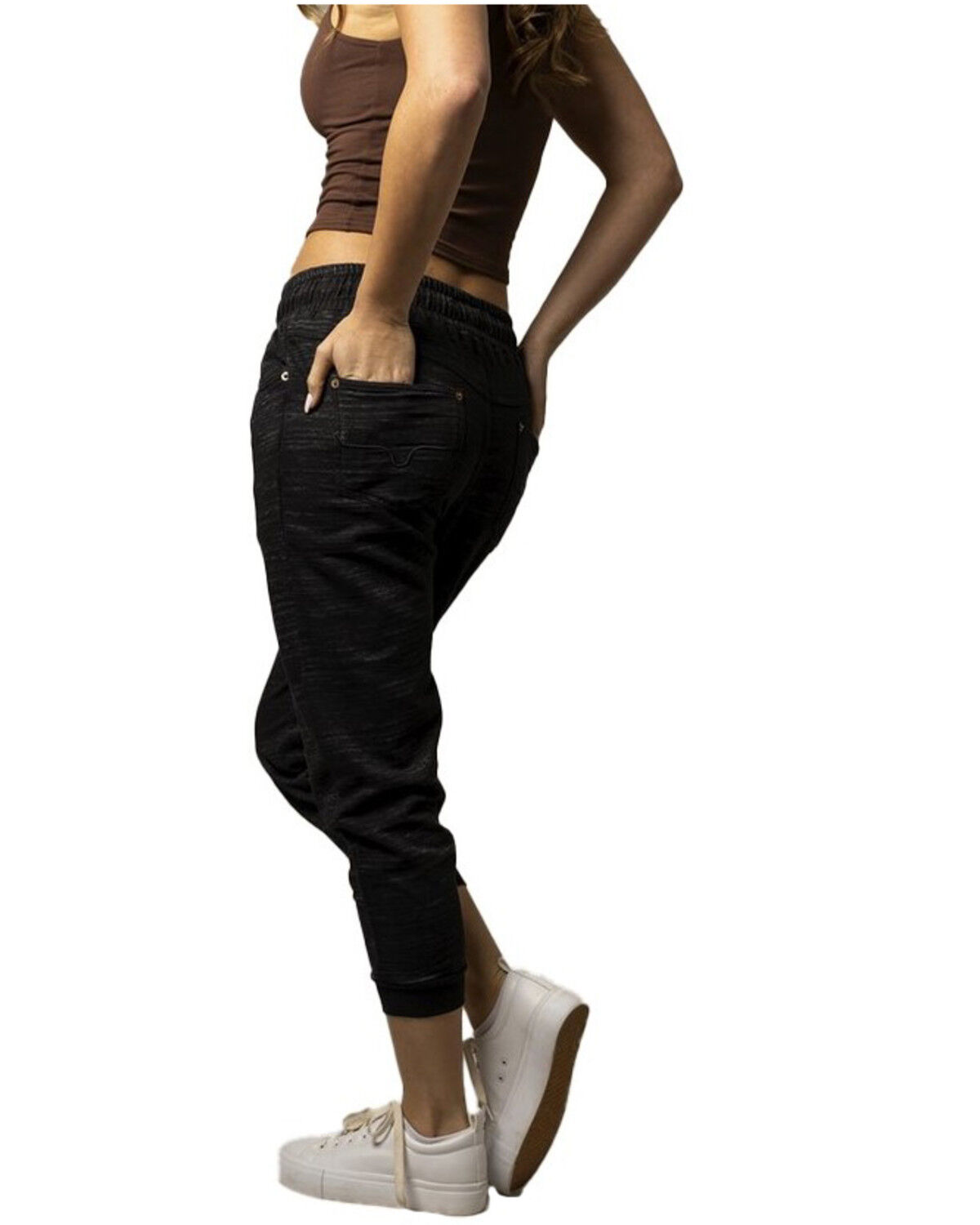 Image #2 - Kimes Ranch Women's Joanie Mid Rise Jogger Sweatpants, Black, hi-res