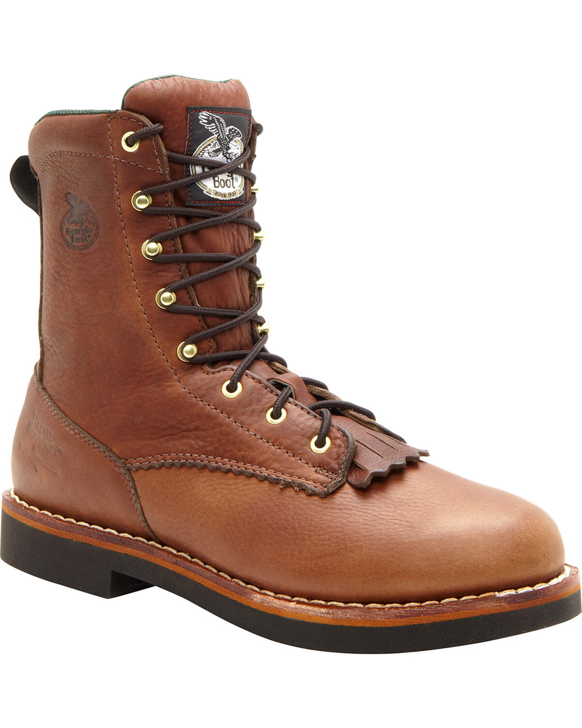 Image #1 - Georgia Men's 8" Lacer Work Boots, Walnut, hi-res
