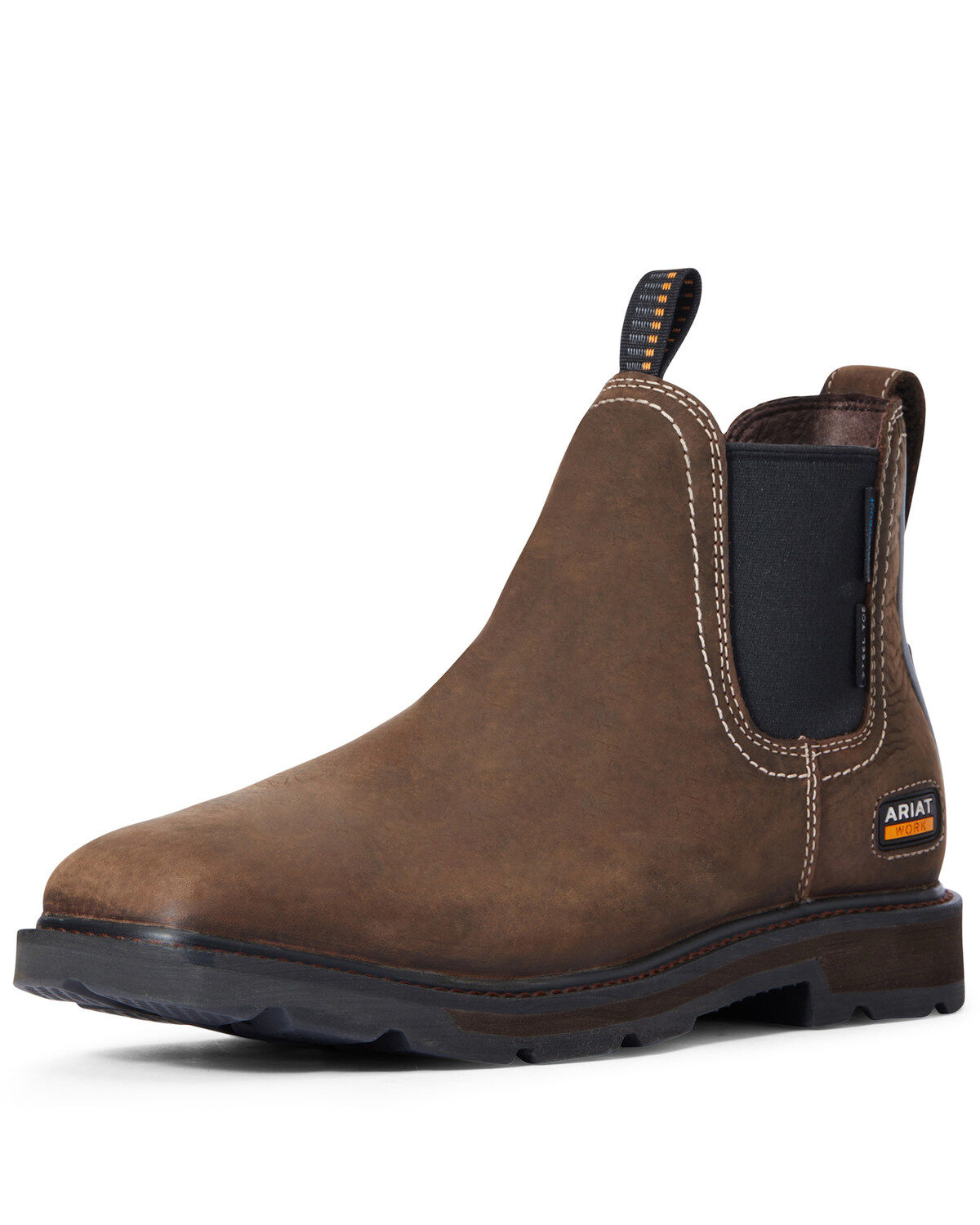 Image #1 - Ariat Men's Groundbreaker Water Resistant Work Boots - Steel Toe, Brown, hi-res