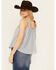 Image #4 - Eyeshadow Women's Eyelet V Neck Tank, Light Blue, hi-res