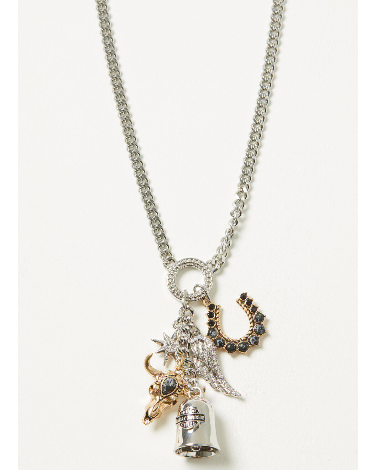 Lainey Wilson X Harley Davidson Women's Charm Necklace, Silver, hi-res