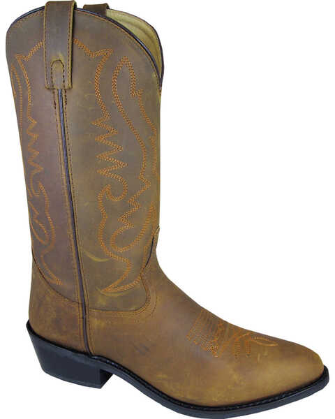 Image #1 - Smoky Mountain Men's Distressed Denver Western Boots - Medium Toe, Brown, hi-res
