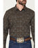 Image #3 - Gibson Trading Co Men's Groovin Floral Print Long Sleeve Snap Western Shirt - Tall, Dark Brown, hi-res