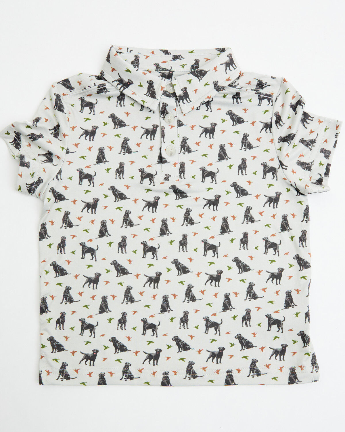 Image #1 - Burlebo Toddler Boys' Ducks and Dogs Short Sleeve Performance Polo, Beige, hi-res