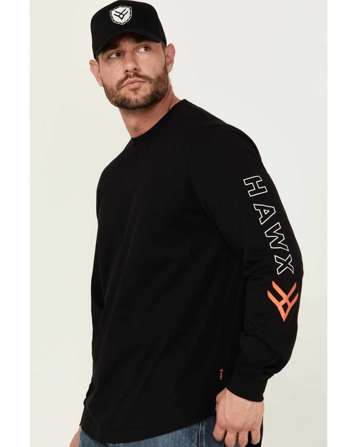 Image #2 - Hawx Men's Logo Long Sleeve Knit Work T-Shirt - Tall, Black, hi-res