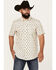 Image #1 - Moonshine Spirit Men's Groove Geo Print Short Sleeve Snap Western Shirt , White, hi-res