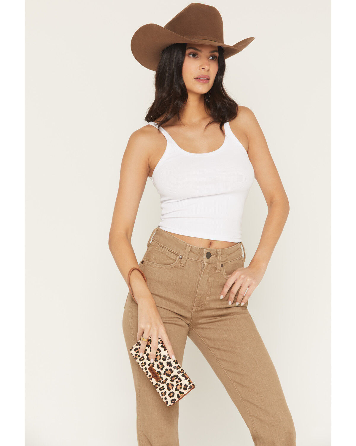 Image #1 - Wrangler Women's Boot Barn Exclusive Leopard Print Wallet, Brown, hi-res