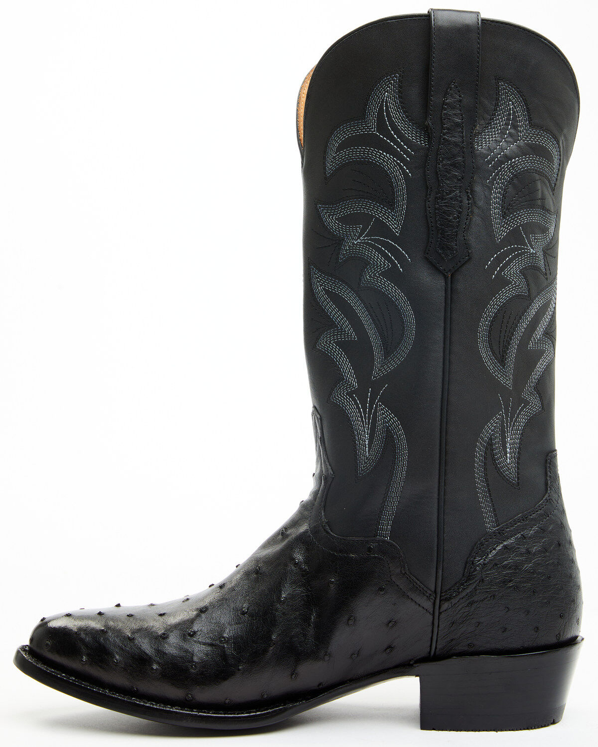 Image #3 - EL Dorado Men's Full Quill Ostrich Exotic Western Boots - Round Toe, Black, hi-res
