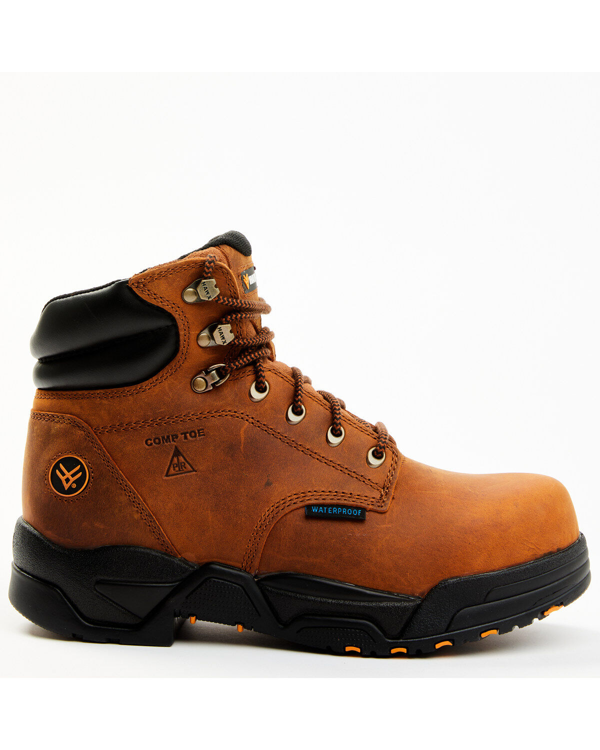 Image #2 - Hawx Men's 6" Enforcer Lace-Up Waterproof Hiking Work Boot - Composite Toe, Brown, hi-res