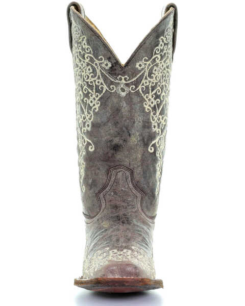 Image #4 - Corral Women's Brown Crater Embroidered Western Boots - Square Toe, Brown, hi-res
