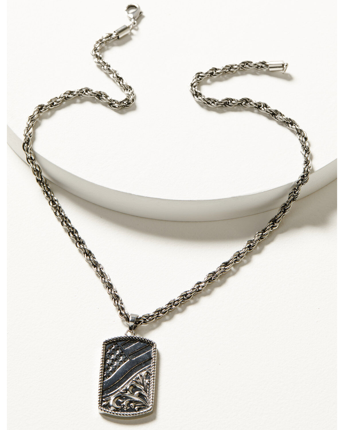 Image #1 - Moonshine Spirit&reg; Women's American Dog Tag Necklace, Silver, hi-res