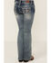 Image #3 - Shyanne Girls' Light Wash Steer Head Pocket Bootcut Stretch Denim Jeans, Medium Wash, hi-res