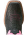 Image #4 - Ariat Girls' Outrider Floral Embossed Western Boots - Broad Square Toe , Black, hi-res