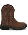 Image #2 - Justin Women's Gemma Western Boots - Round Toe, Distressed Brown, hi-res