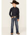 Image #1 - Rock & Roll Denim Boys' Embroidered Bootcut Stretch Denim Jeans , Blue, hi-res