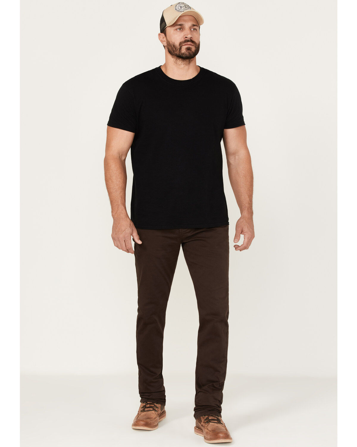 Image #1 - Brothers and Sons Men's Java Wash Tucker Slim Straight Stretch Denim Jeans, Brown, hi-res
