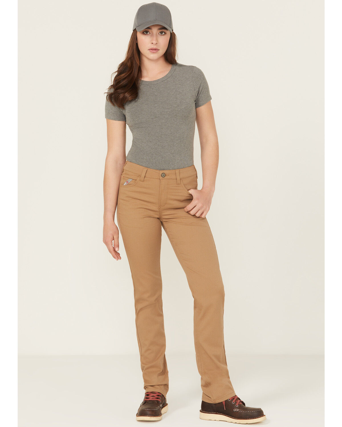 Ariat Women's FR Duralight Ripstop Straight Work Pants, Khaki, hi-res