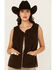 Image #2 - Outback Trading Co Women's Southwestern Reversible Vest, Brown, hi-res