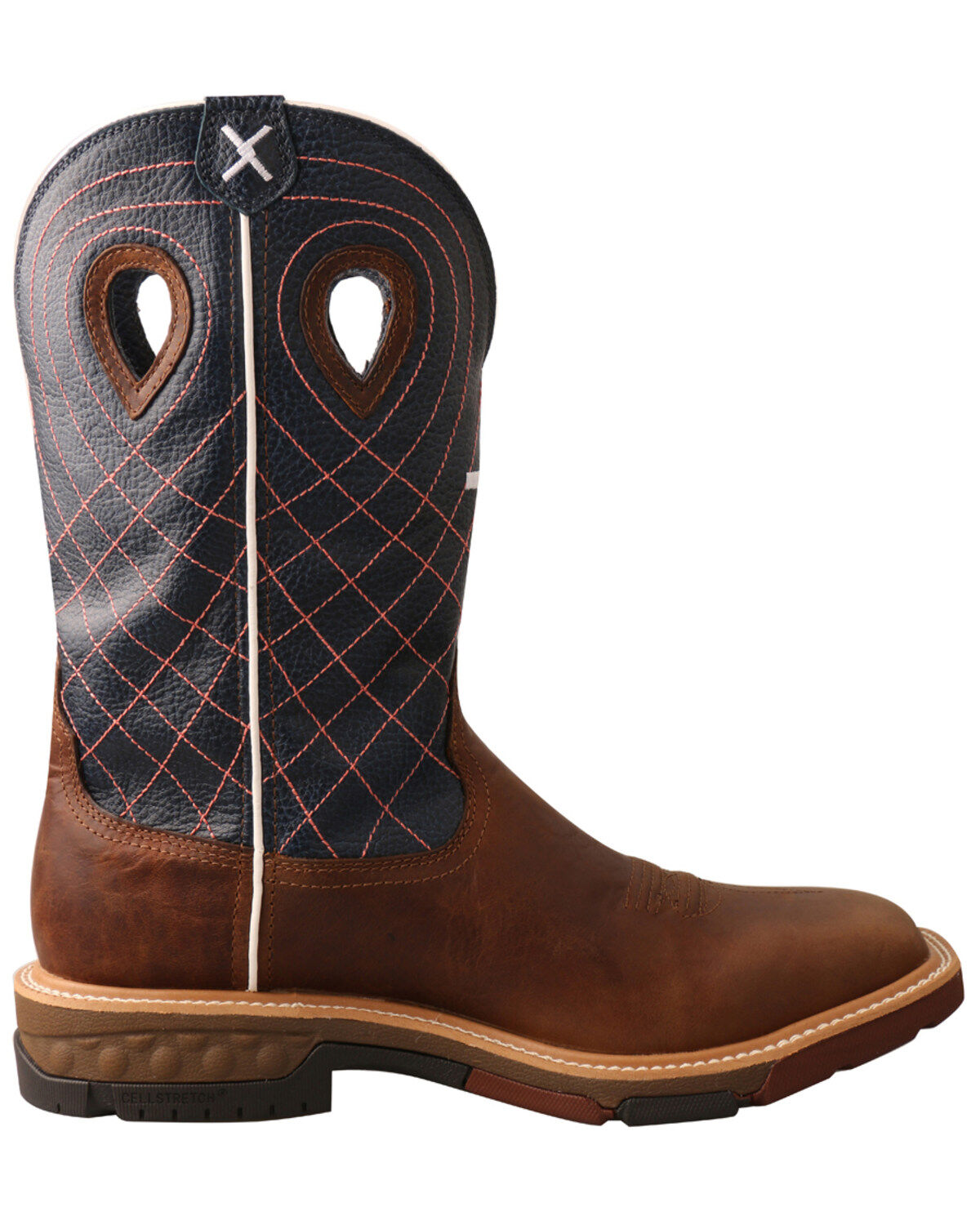 Image #2 - Twisted X Men's Waterproof CellStretch Western Work Boots - Soft Toe, Brown, hi-res
