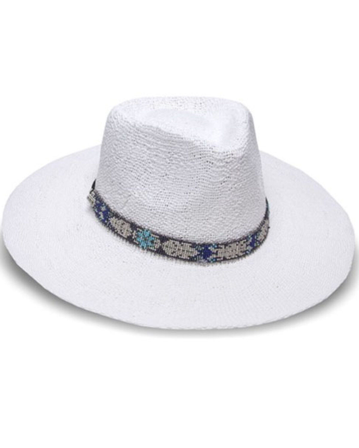 Image #1 - Nikki Beach Women's Aspen Straw Rancher Hat, White, hi-res