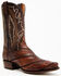 Image #1 - Dan Post Men's Exotic Wrapped Ostrich Leg Western Boots - Snip Toe , Tan, hi-res