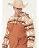 Image #2 - RANK 45&reg; Men's Dusted Southwestern Print Color Block Hooded Sweatshirt, Cognac, hi-res