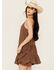 Image #2 - Cleo + Wolf Women's Brandy Sleeveless Button Front Mini Dress, Chocolate Brown, hi-res