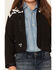 Image #3 - Cowgirl Hardware Girls' Cow Print Yoke Poly Shell Jacket , Black, hi-res