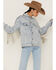 Image #1 - The Dylan Jacket by Daniel Diamond: Women's Blue Denim Jacket With Silver Fringe, Blue, hi-res