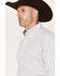 Image #2 - George Strait by Wrangler Men's Plaid Print Long Sleeve Button-Down Stretch Western Shirt, White, hi-res