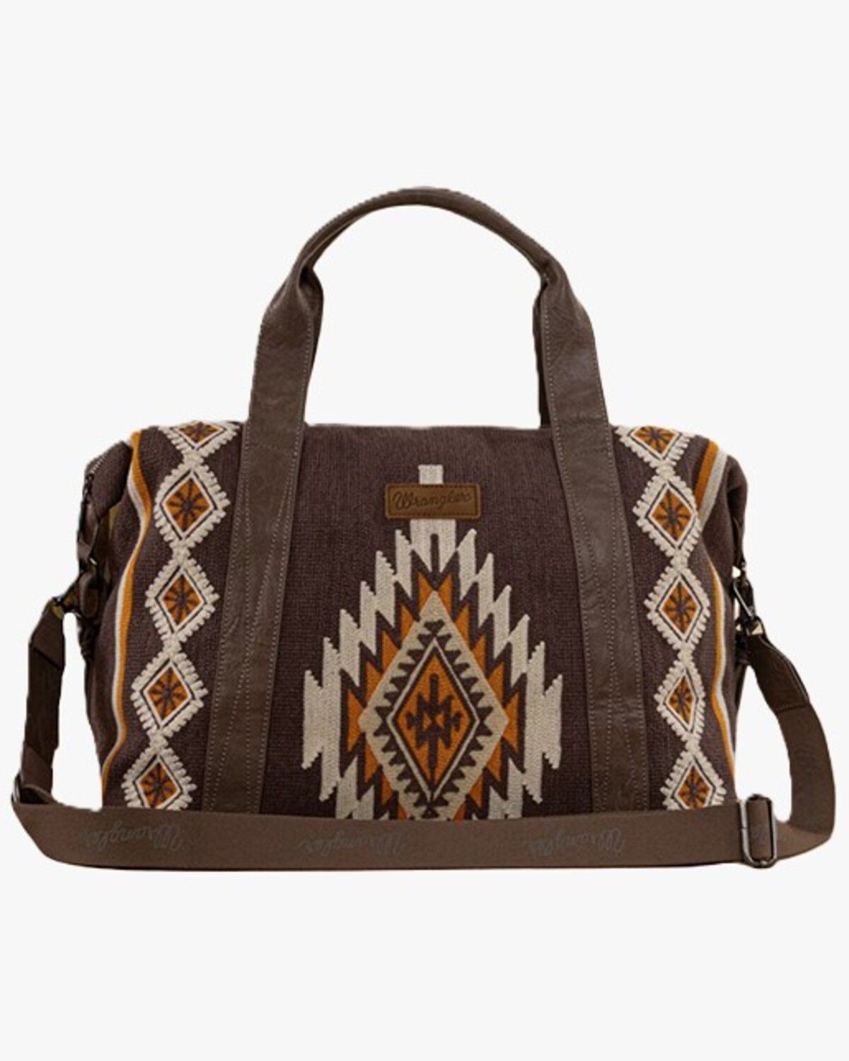 Wrangler Southwestern Print Duffle Bag, Coffee, hi-res