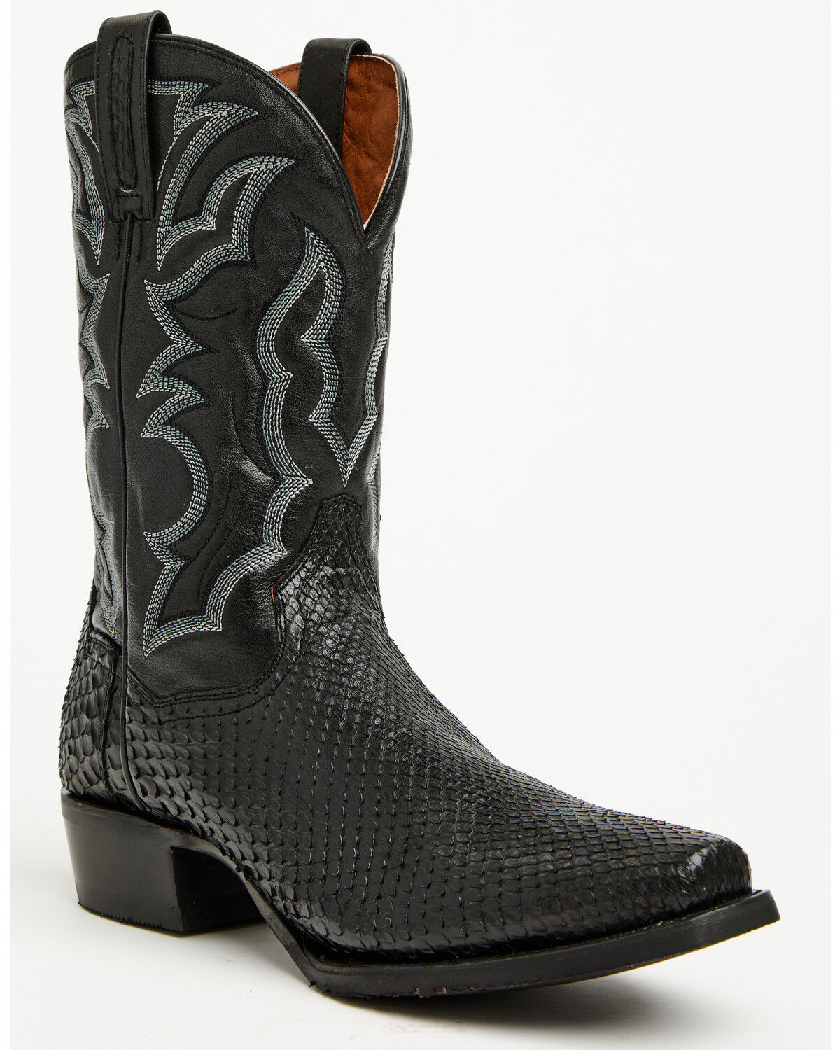 Dan Post Men's Exotic Python Western Boots - Square Toe, Black, hi-res