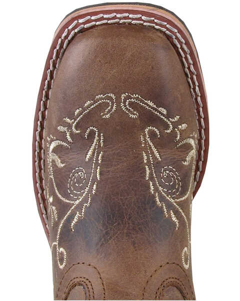 Image #2 - Smoky Mountain Little Girls' Marilyn Western Boots - Square Toe, Brown, hi-res