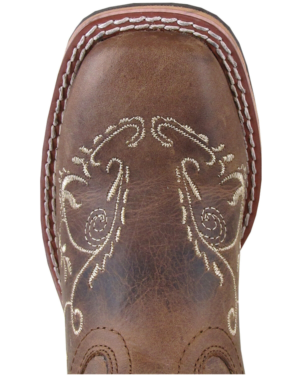 Image #2 - Smoky Mountain Little Girls' Marilyn Western Boots - Square Toe, Brown, hi-res